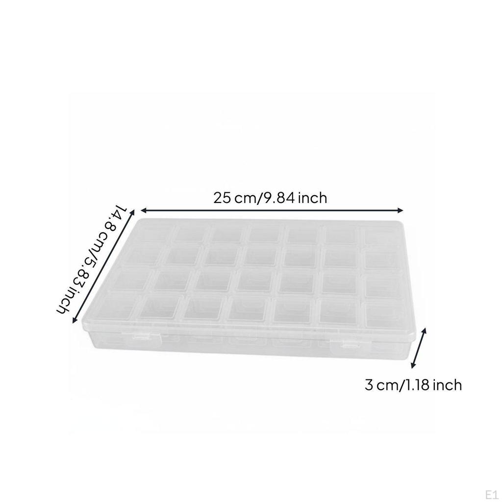 28 Grid Organizer Box Detachable Compartments Portable Clear Storage Container for