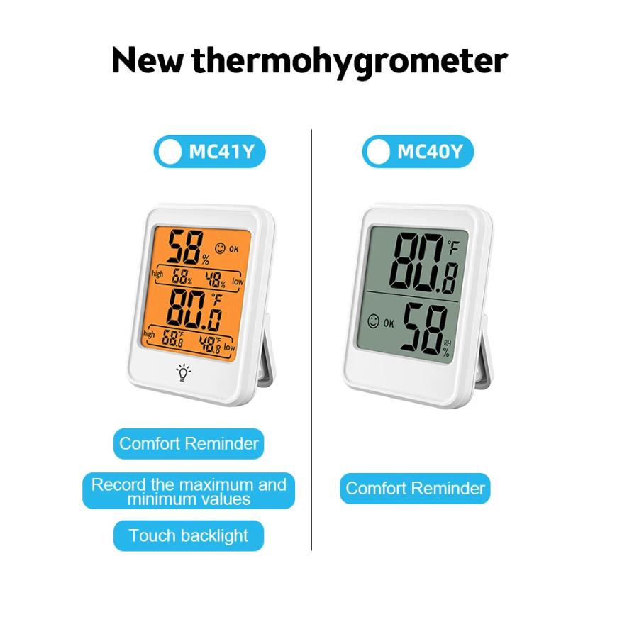 MC41 LCD Digital Thermo-Hygrometer Indoor Thermometer Hygrometer Temperature and Humidity Monitor Home Weather Station
