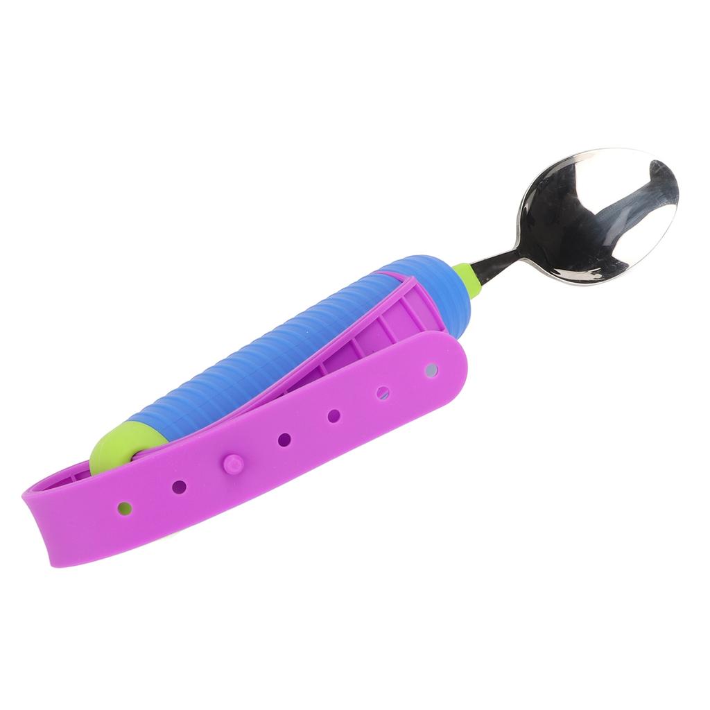 Auxiliary Spoon 360 Degrees  Flexible Rotation Head Safe Practical Eating Spoon for Home