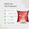 Decorative Merry Christmas Satin Cushion Cover 16 inch x 16 inch Set of 5, Cusion Cover for Sofa 16" 16