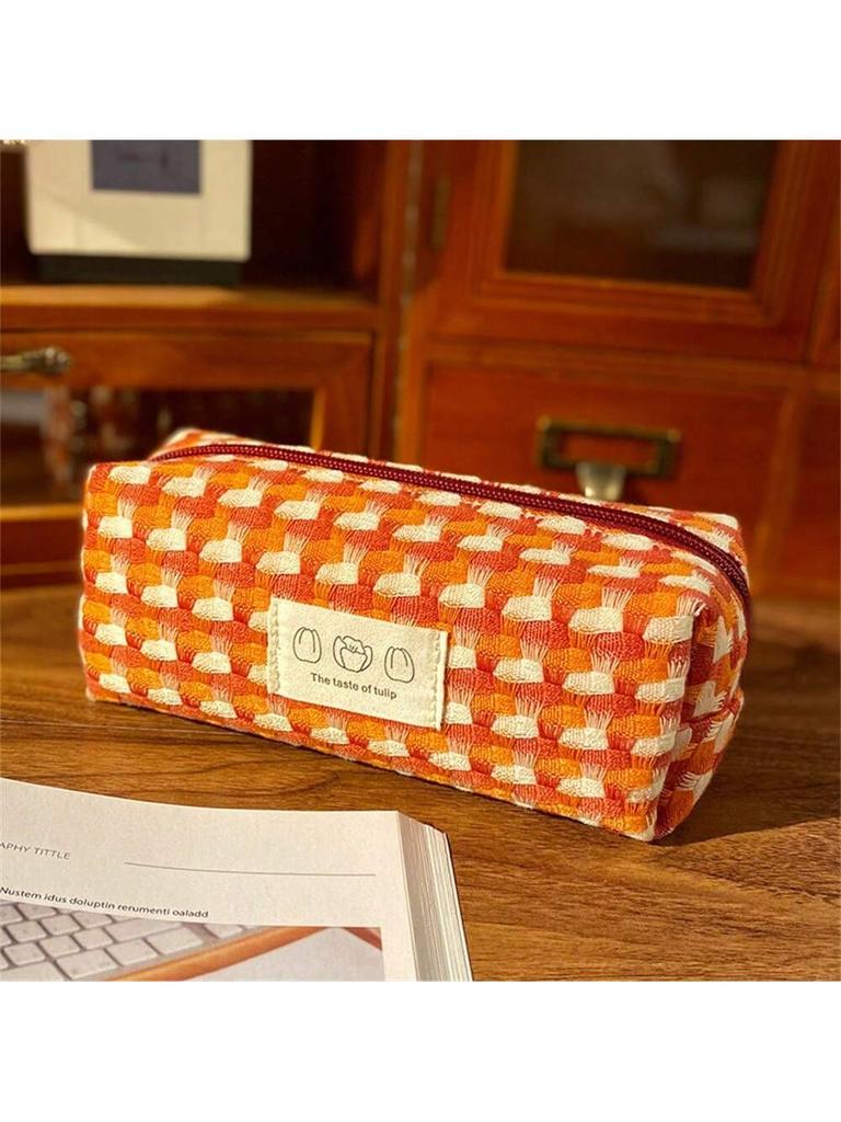 1pc Stationery Bag, Pencil Case, Large Capacity Pencil Case, Handheld Pencil Case, Stationery Box, Cosmetics, Portable Gifts