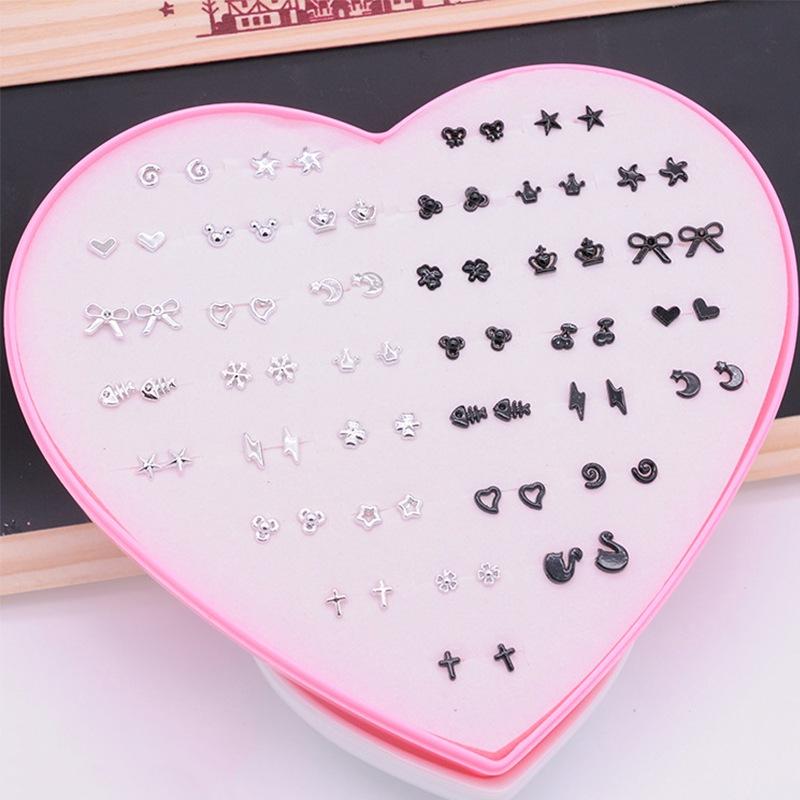 

36 пар/коробка разноцветные гипоаллергенные пластиковые серьги-гвоздики набор для женщин девочек дочерей подарки ювелирные изделия