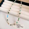 French Retro Pearl Beaded Necklace With Geometric Design For Elegant Women