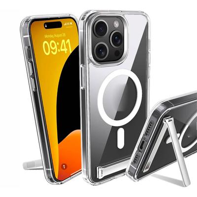 Magnetiline veekindel põrutuskindel lihtne mobiiltelefoni ümbris tugijalaga 17/16/15/14/13/12/11 juhtmevaba laadimisega ühilduv