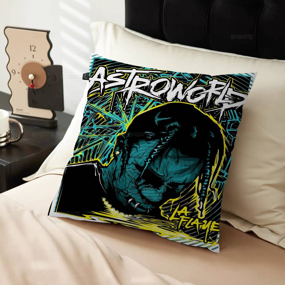 Hip Hop Singer T-Travis S-Scott Pillow Gifts Home Office Furnishings Bedroom Sofa Car Cushion Cover case 45x45cm