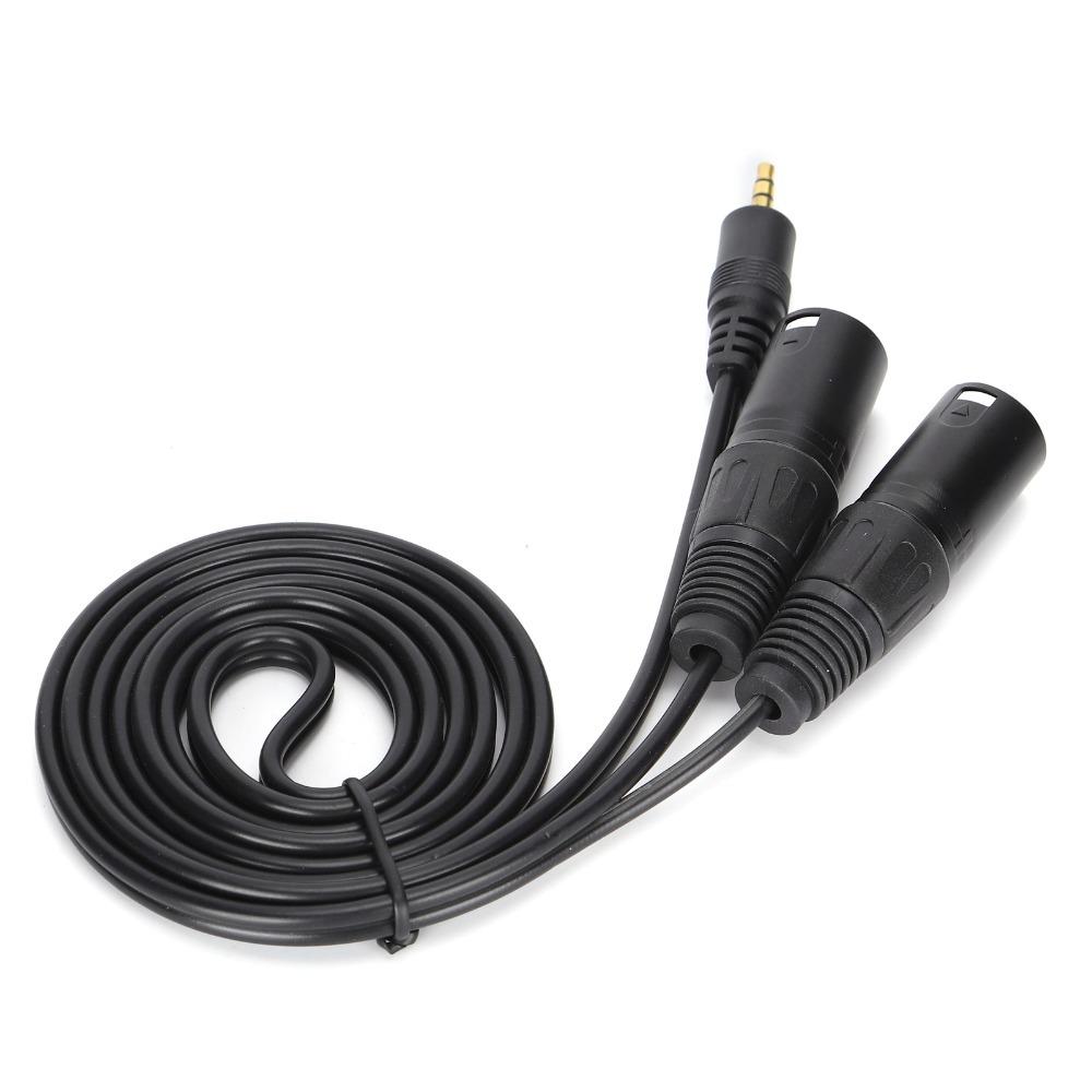 Plug and Play Microphone Cable 1/8 Inch to 3-Core Double XLR Audio Adapter Cable  Audio Recording