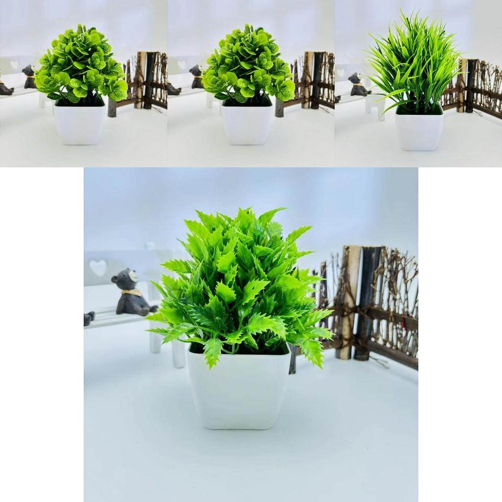 Modern Artificial Green Plant Potted Decor For Home Office And Tabletop Display