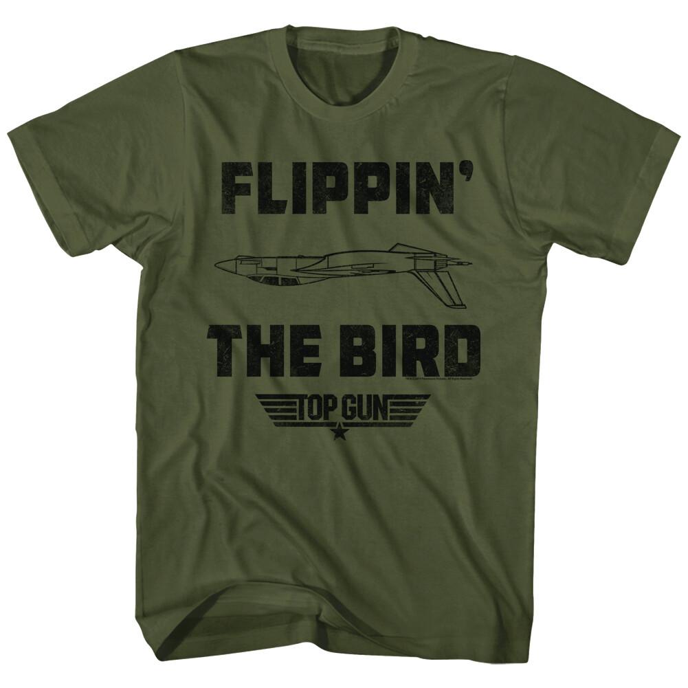 Top Gun Flippin the Bird Men T Shirt Inverted Fighter Jet F14 Tomcat Maverick M