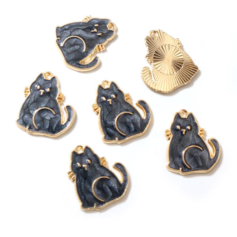 10pcs Enamel Small Cat Charms Pendant DIY Jewelry Making Accessories for Earring Bracelet Necklace Finding Craft Supplies