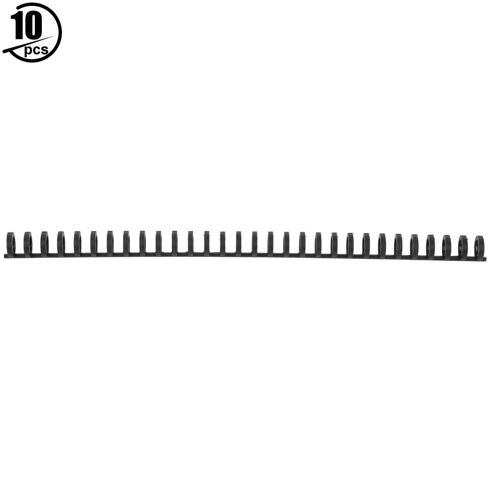 

10PCs 30 Hole Binding Strip Office Supplies Environmental Craft Accessory Paper Binding Tool10mm Black 10 PCs