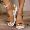 Women Wedge Heel Sandals Summer New Fashion Lightweight Non Slip Beach Shoes Ladies Buckle Strap Platform Sandalias Plus Size43