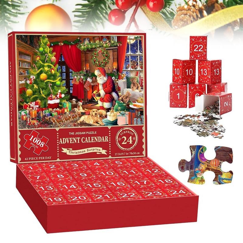 Christmas Jigsaw Puzzle Advent Calendar Puzzle Blind Box Toy Holiday Countdown