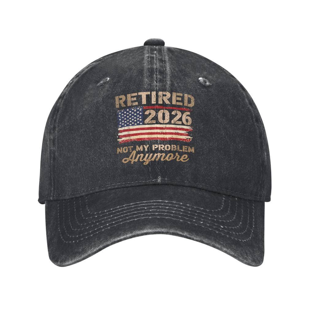 Retirement Funny Retired Not My Problem Anymore Washed Baseball Cap Street Style Sun Trucker Hat Summer Sports Cap