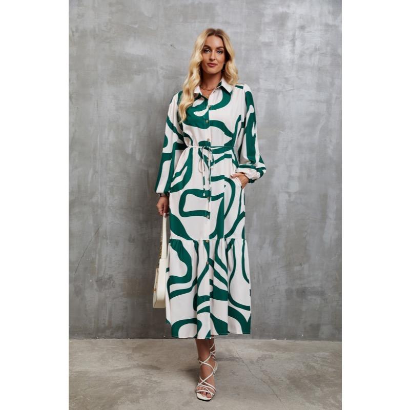 Printed Casual Shirt Dress for Women