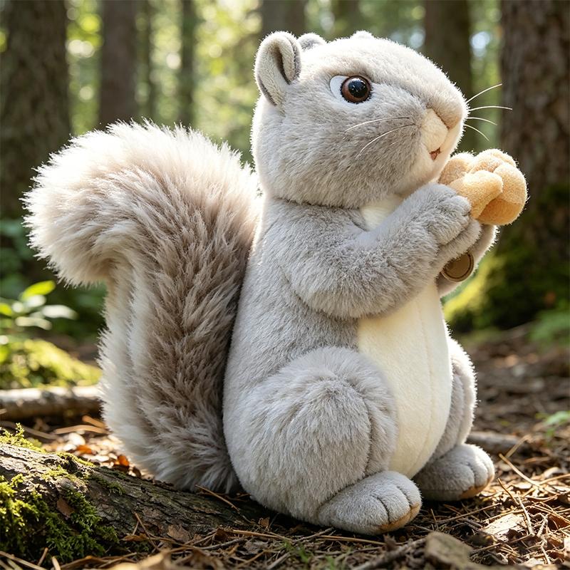 20CM Simulation Cute Squirrel Plush Toys Soft Lifelike Cartoon Animal Plushies Pillow Doll Kid Birthday Accompany Hug Sleep Gift