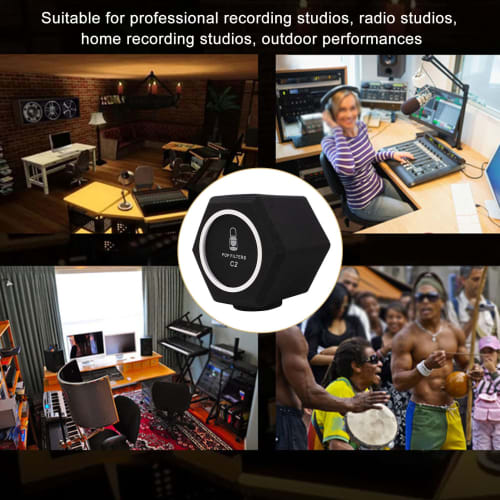 Microphone Isolation Shield, Acoustic Microphone Windshield Sponge Cover, 5-Sided Sealing and Detachable Design, Reduces Noise and Reflection