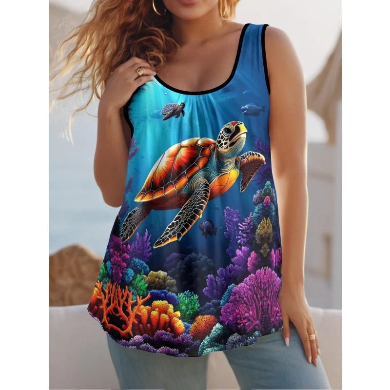 Women's Sleeveless Vest Creative Colorful Pattern Printing Comfortable Soft Fashionable Versatile Summer Oversized Vest