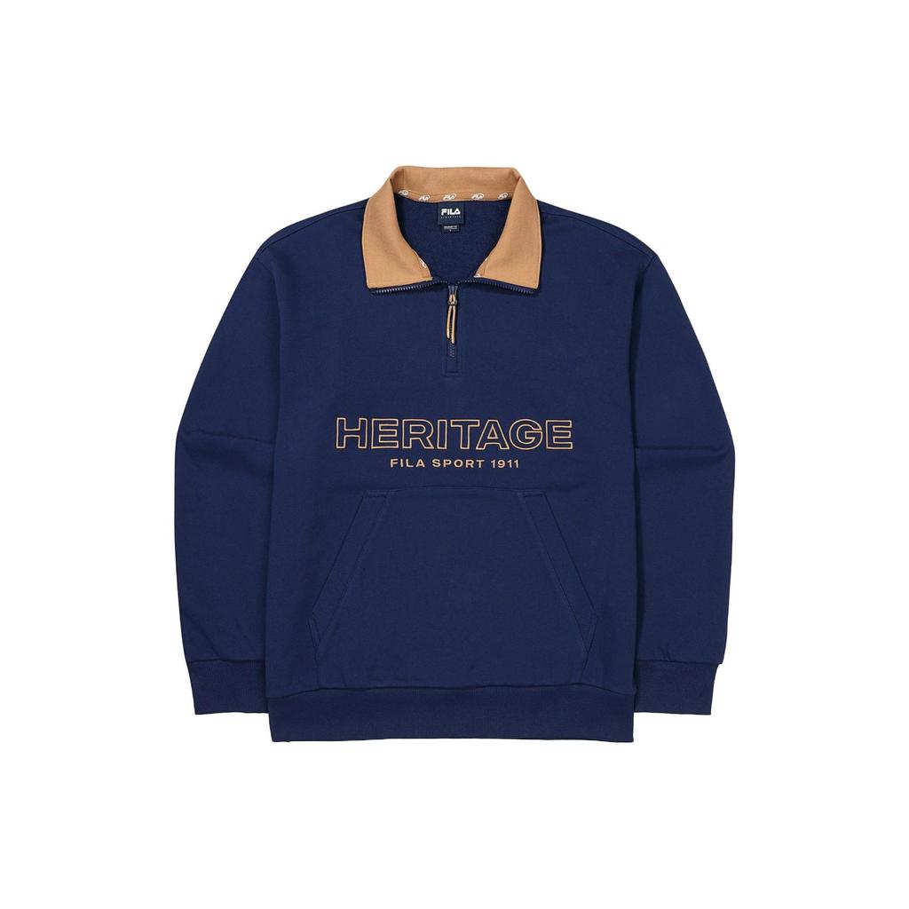 FILA Sweatshirts Unisex Blue Lapel Moderate Regular FS2POF3106X-NAY