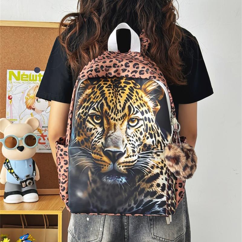 New Style Zipper Casual Designer School Bags Fashion Leopard Youth Sweet Backpacks 2026 Hot Sale Brand Versatile Bags for Women