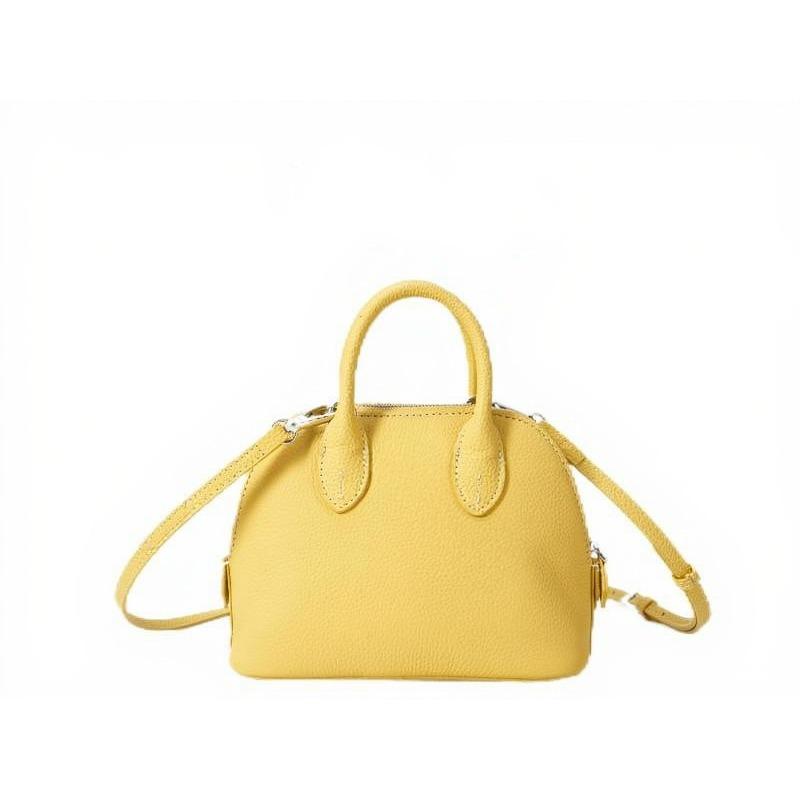 Bowling Bag Versatile for Commuting Genuine Leather Women's Bag High-end Shell Bag