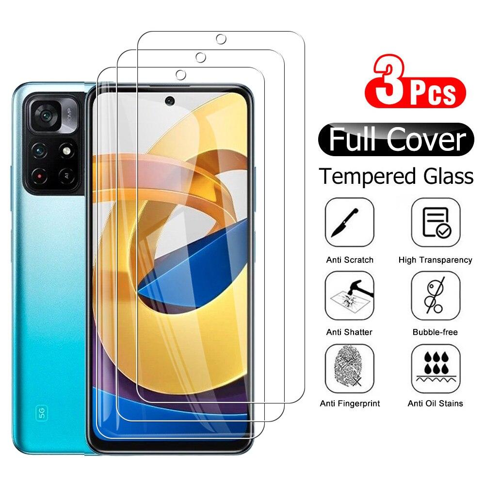 

3PCS Протекторное стекло для экрана Xiaomi Poco X4 NFC X3 Pro X3nfc GT M4 Pro M3 pro 5G F3 X4NFC gt f3 Защитная закаленная пленка