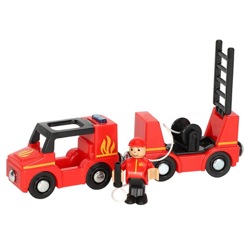 New Multifunctional Magnetic Car Ambulance Police Car Compatible with Thomas Wooden Track Train Toys For Kids