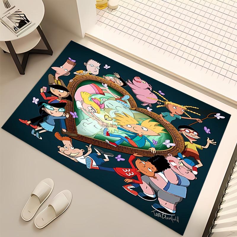 1pc Hey Arnold Print Area Rug - Soft, Washable Non-Slip Indoor Mat, Living Room, Home Office Decorative Rug,Office Decorative