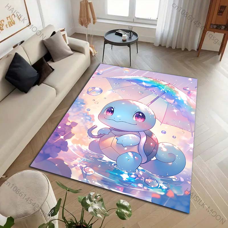 1PC Japanese Pokémon Squirtle Print Carpet for Living Room Bedroom Kid's Room Home Decor Area Rug Sofa Cloakroom Play Mat