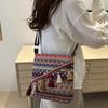 Large Capacity Ethnic Style Crossbody Bags Woven Bohemian Phone Bag Fringe Shoulder Bag  Women