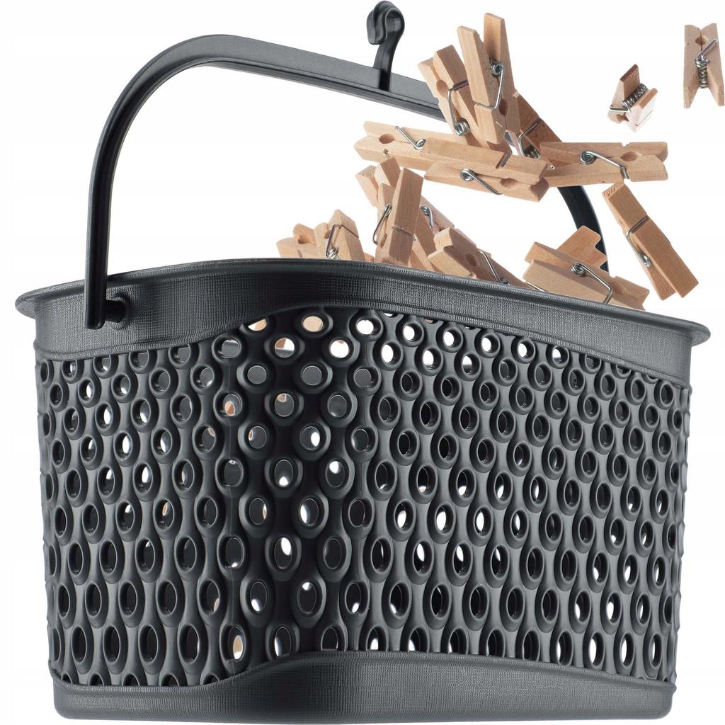 KADAX Hanging Basket for Clothespins Container for Clips Rectangular