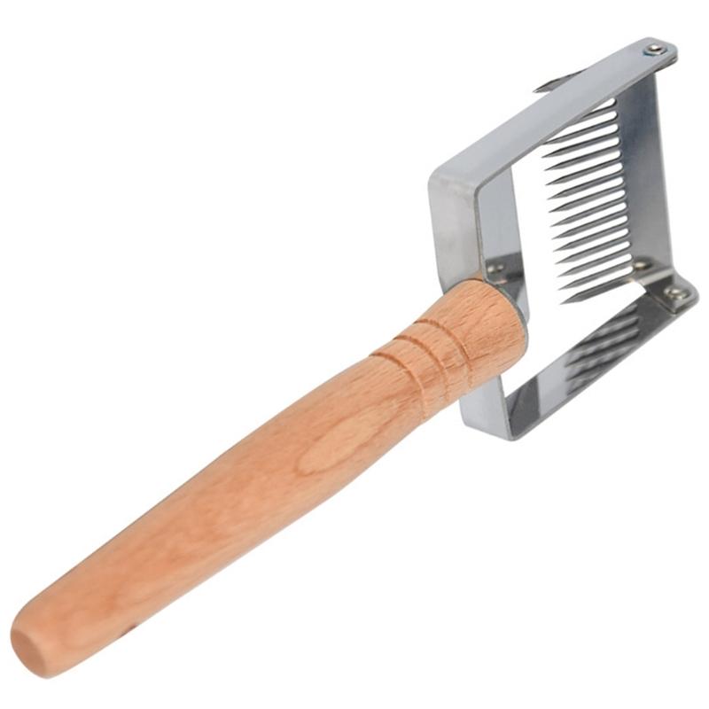 Beeskeeping Tools Cutter Uncapping Scraper Bees Hives Honeycomb Scraper Equipment Wooden Handle Uncapping Fork Shovel top sale