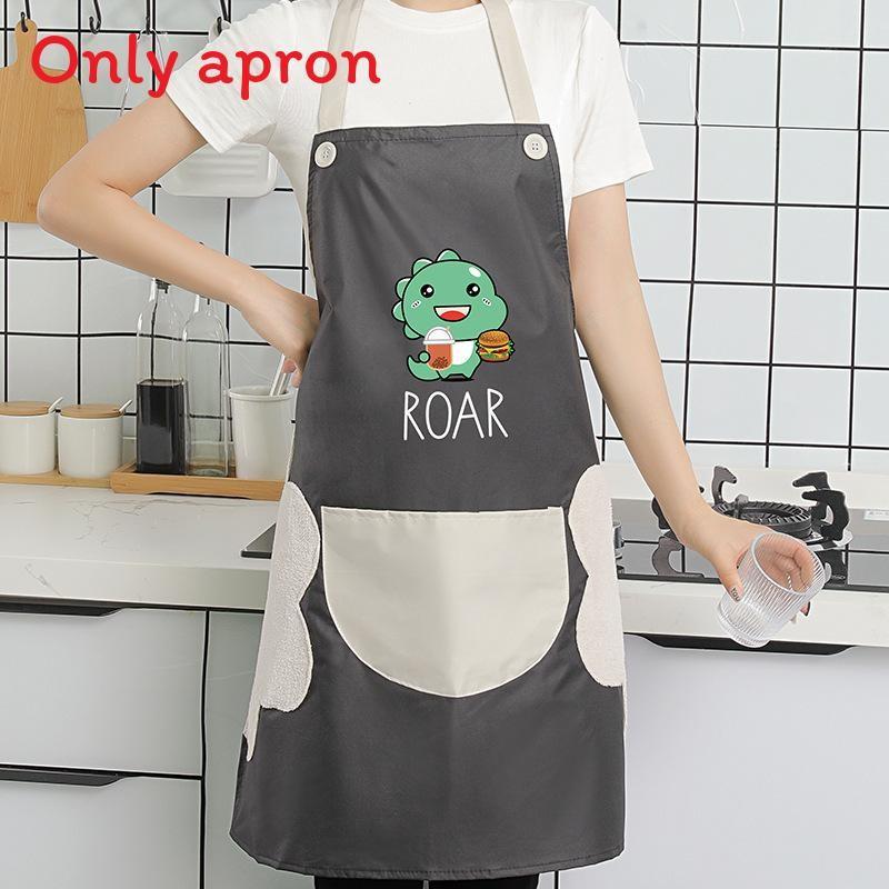 Dinosaur Waterproof Pvc Apron For Women Children Kitchen Cooking Splashresistant Apron