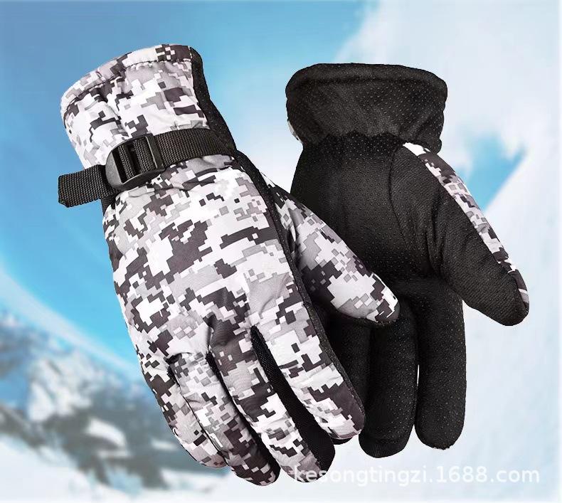 Men'S And Women'S Touch Screen Leather Gloves Winter Warm Waterproof Windproof Piled Thickened Outdoor Motorcycle Riding Gloves