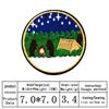 Black Round Landscape Embroidery Patch - Cloth Sticker for Decoration & Repair