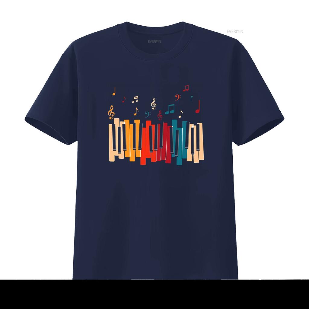 UNISEX Kids Adult MEN WOMEN Piano Music Rock Band Melody Song Musical Print T Shirt vintage Washed Stretched Casual fashion