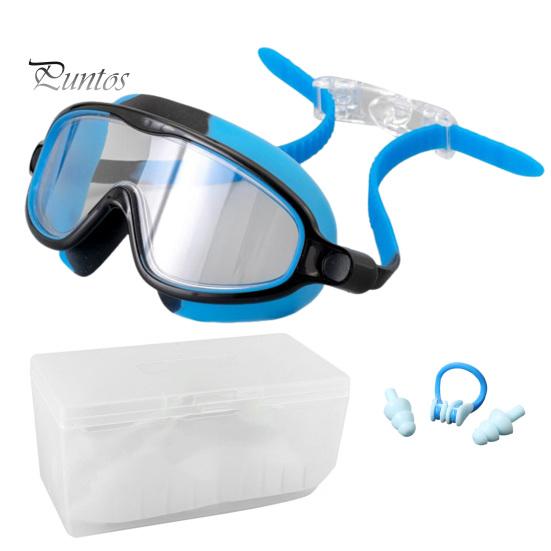 Kids Swim Goggles Anti-Fog UV Protection Leak-Proof Pool Swimming Goggles with Nose Clip Earplugs for Boys Girls Youth Toddler 3-15 Years