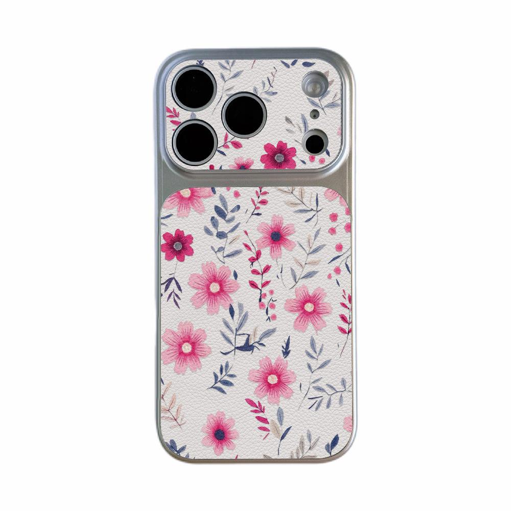 The new flower is suitable for Apple iPhone17 mobile phone case 17/16pro lambskin 15pro lens all-inclusive 14.