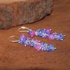 AAA Purple and Lavender Multifire Opal Cluster Earring, Opal Gemstone Handmade Beads Earring, Birthstone Earring for Women, Delicate Gift