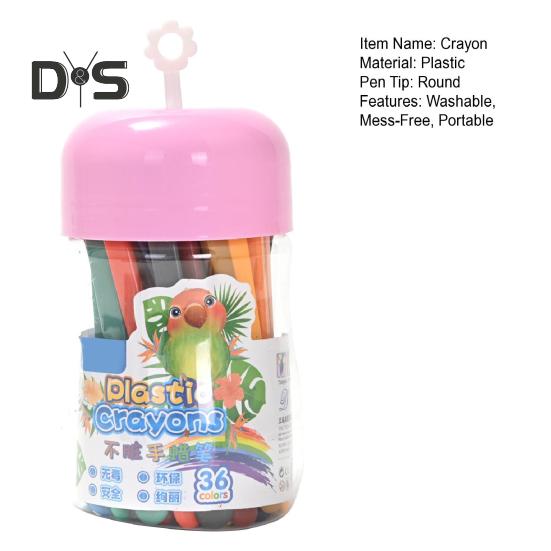 12/24/36 Pcs Crayon Bright Colors Washable Crayons with Ergonomic Grip Fine Motor Skills Easy To Hold Jumbo Crayons