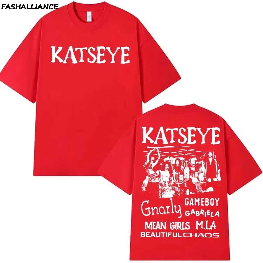 KATSEYE Kpop Beautiful Chaos T shirt for Men Women Hiphop Streetwear Oversized Tops 100 Cotton TShirt KA4