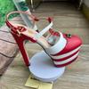 Fashion Brand Sexy Rivet 16cm High Heel Sandals Platform Party Wedding Ball T-stage Women Shoes High Quality Large 43summer Female Shoes