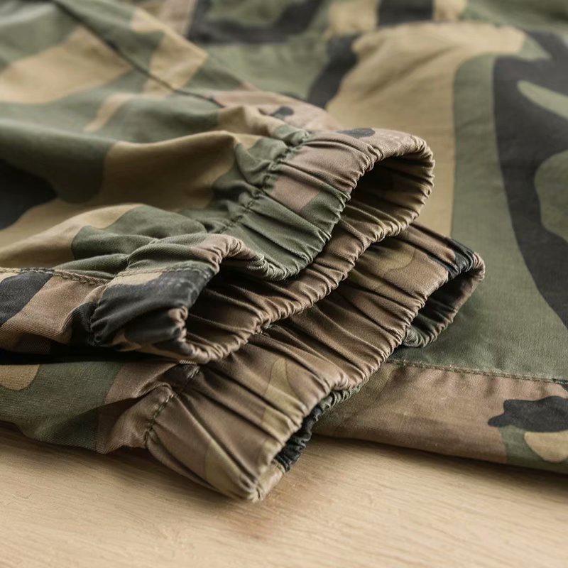 Men's Summer Korean Style Camouflage Sports Leggings: Elastic Waistband, Trendy Loose Fit Casual Work Pants.