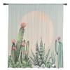 Tropical Plant Cactus Sun Window Treatment Tulle Modern Sheer Curtains for Kitchen Living Room the Bedroom Curtains Decoration