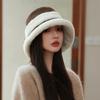 Winter Warm Bucket Hat Thick Fleece Plush Basin Hat Versatile Fisherman Hat  for Women