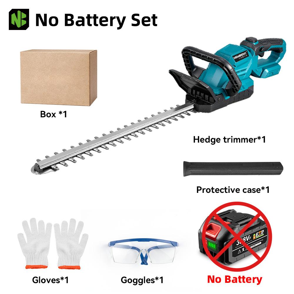 Newbeny Electric Hedge Trimmer 3000RPM Pruning Saw with LED Display Cordless Lawn Mower Garden Tool For Makita 18V Battery Pin
