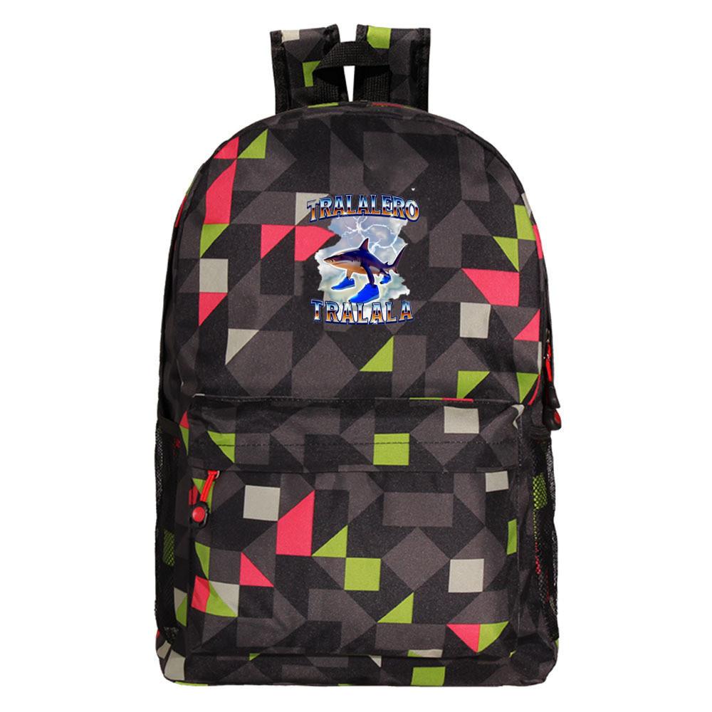 Cartoon Tungtungtungsahur Character Canvas Backpack For School Travel Outdoor