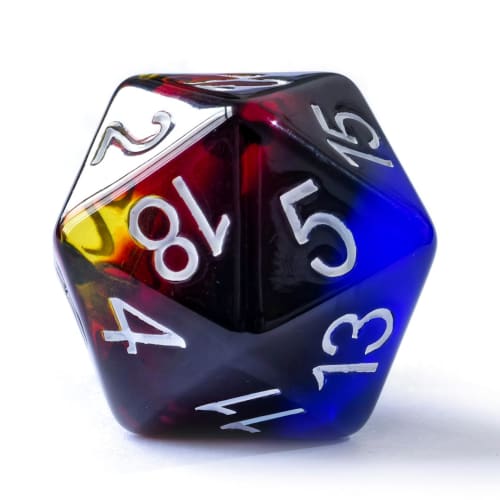 Bescon Jumbo 20-sided Dice 1.5 Inch, Colorful Multi-layer Design, 38mm Oversized D20 Dice, Big Size, Multi-layer Rich Colors.