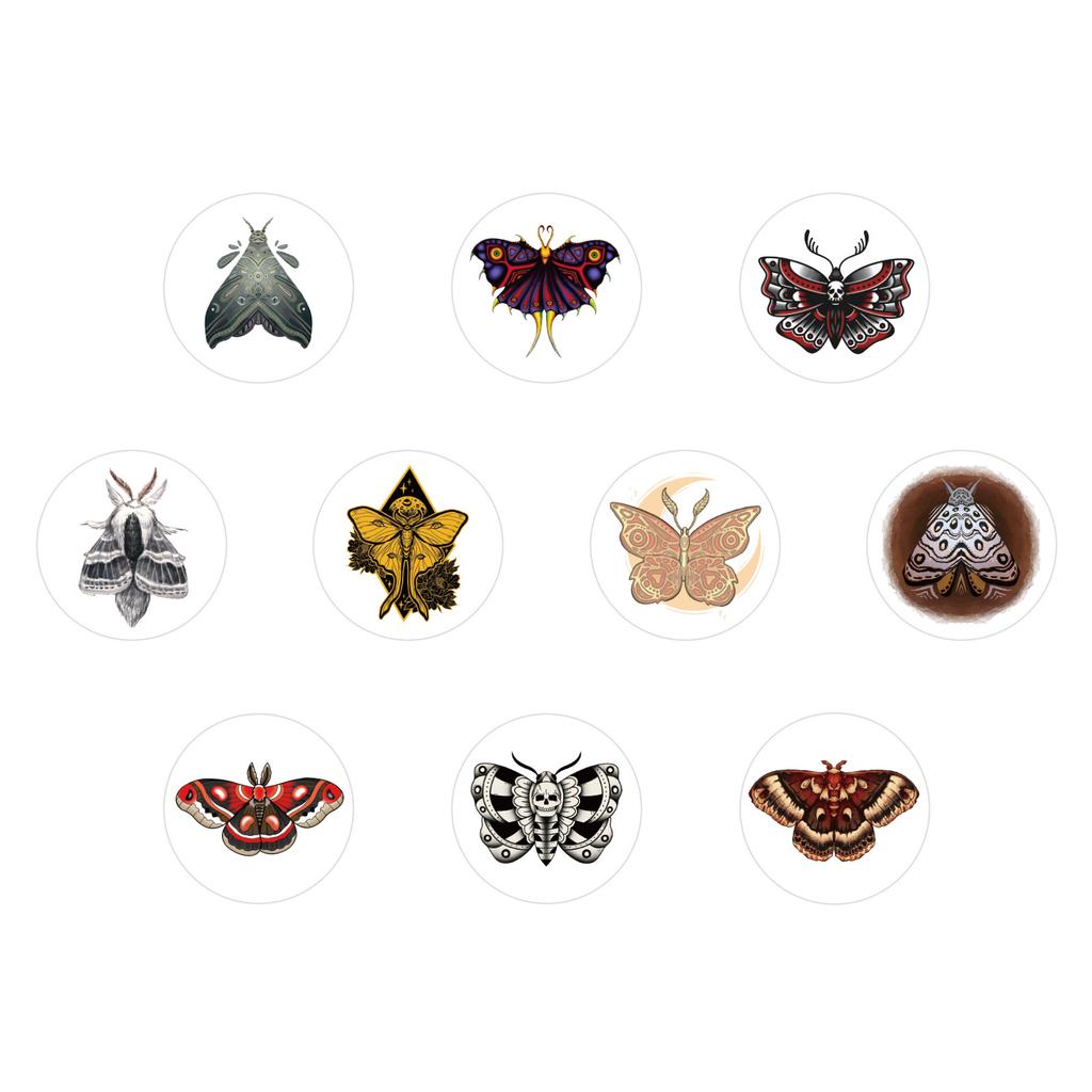 500 Stickers/roll Cartoon Moth Roll Stickers Children Student Reward Encourage Stickers Creative Decorative Sealing Color Stickers