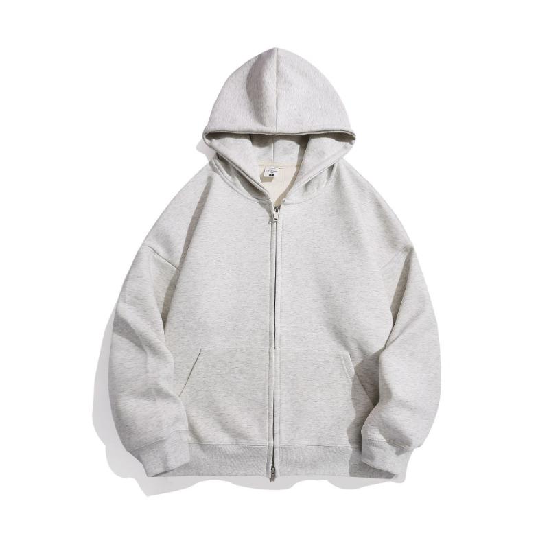 

Базовый кардиган на молнии с капюшоном, мужская осенне-зимняя ретро теплая толстовка свободного кроя 2XL бежевый