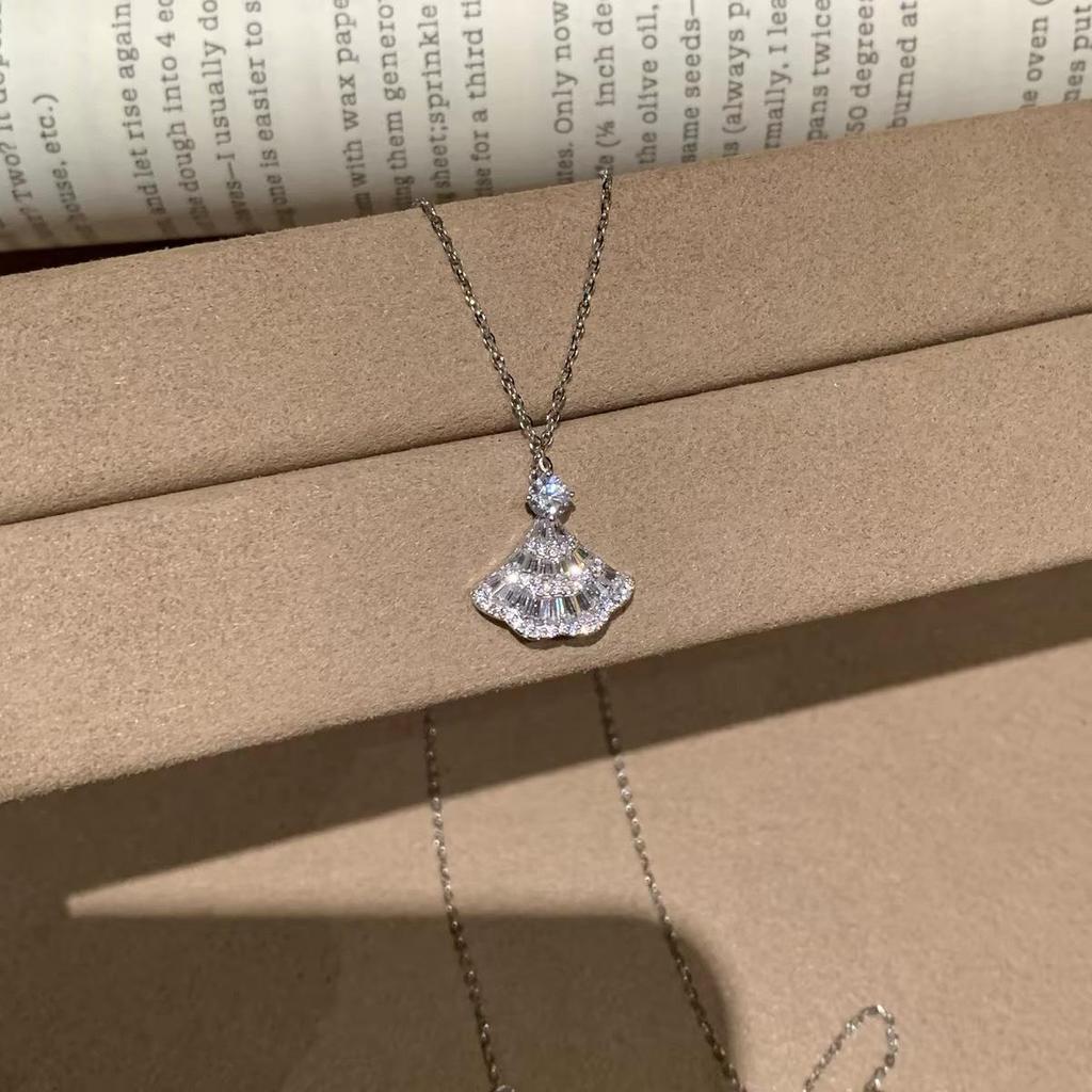 S925 Princess Skirt Hem Necklace: Luxurious, Fade-Resistant Clavicle Chain - Perfect High-End Birthday Gift for Women